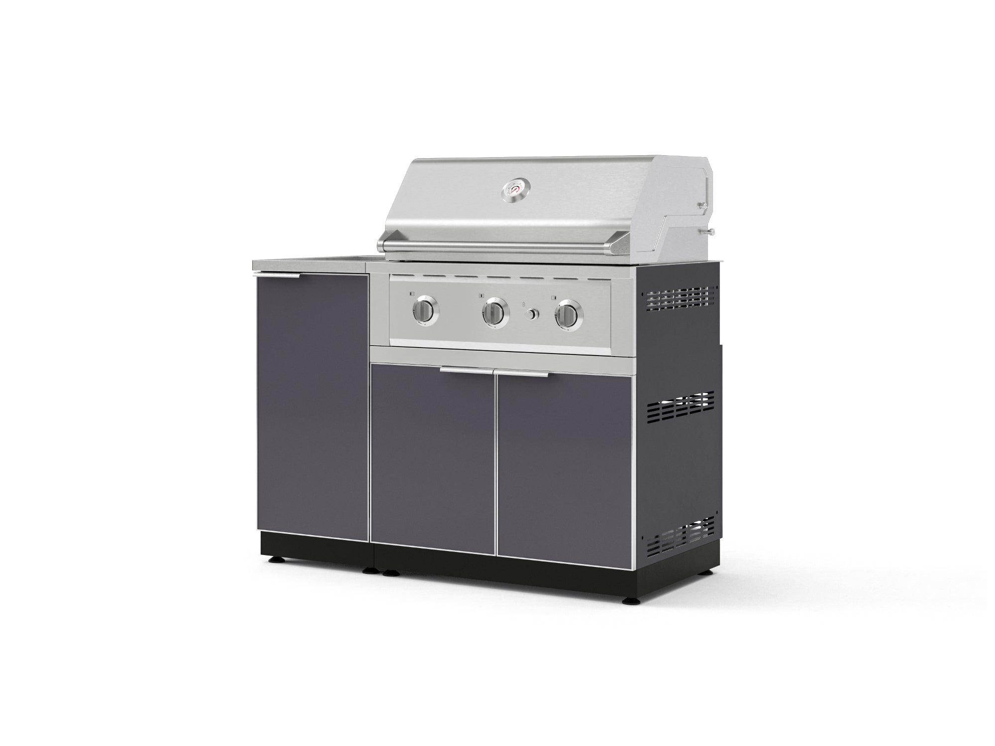 Outdoor Grill Island Aluminum 3 Piece Cabinet Set with Sink, Grill Cabinet, and Performance Grill