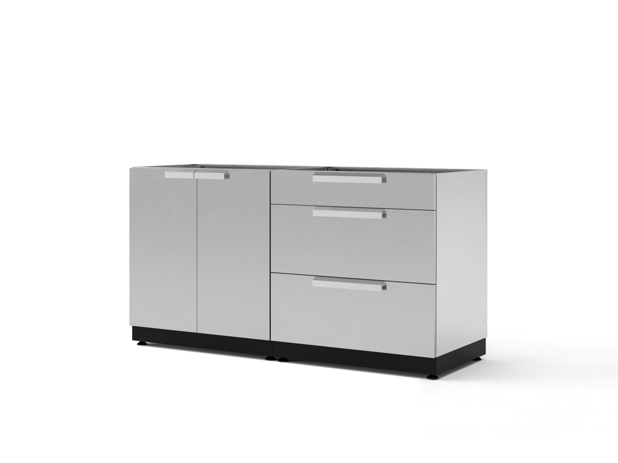 Outdoor Kitchen Stainless Steel 2 Piece Cabinet Set with 3-Drawer Cabinet and 2-Door Cabinet