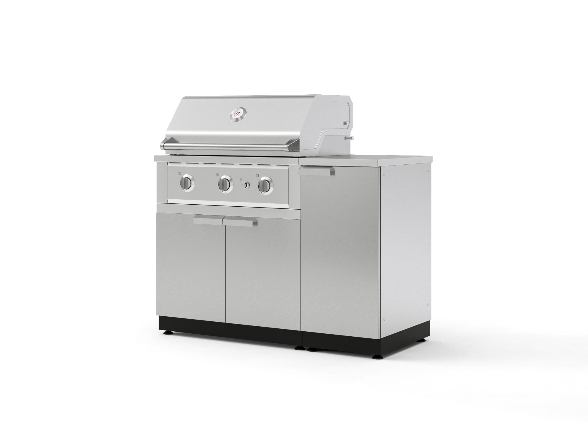 Outdoor Grill Island Stainless-Steel 4 Piece Cabinet Set with 1 Door, Grill Cabinet, Performance Grill and Countertop