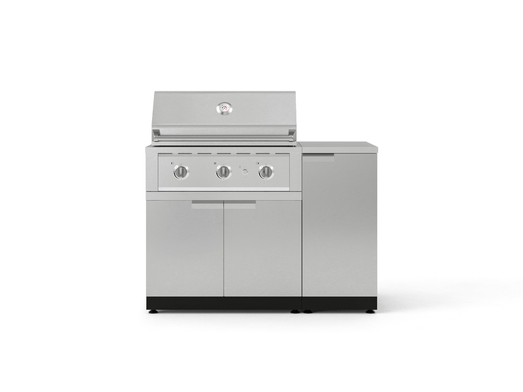 Outdoor Grill Island Stainless-Steel 4 Piece Cabinet Set with 1 Door, Grill Cabinet, Performance Grill and Countertop