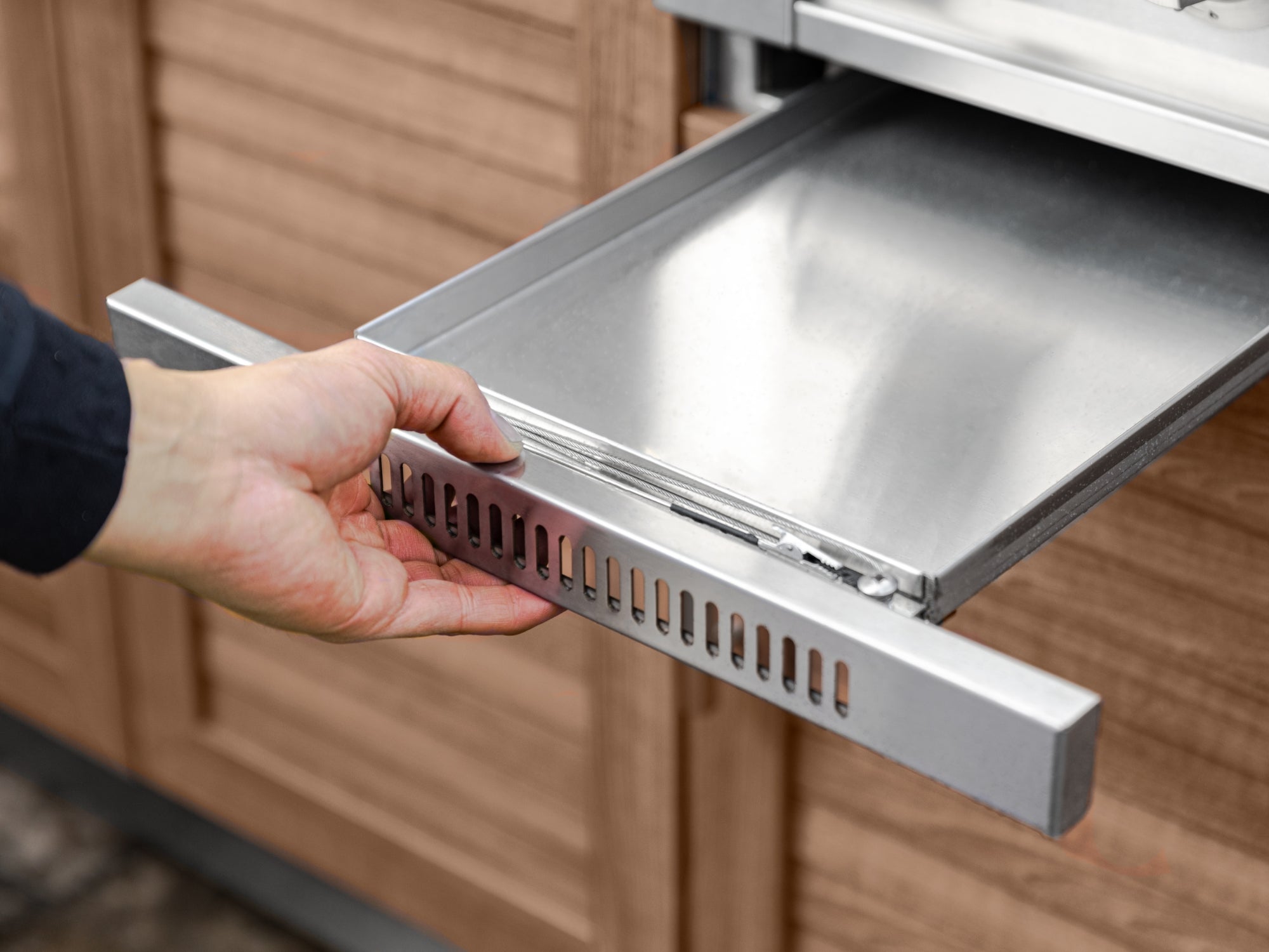 Outdoor Kitchen Stainless Steel Platinum Dual Side Burner with Cart and Casters