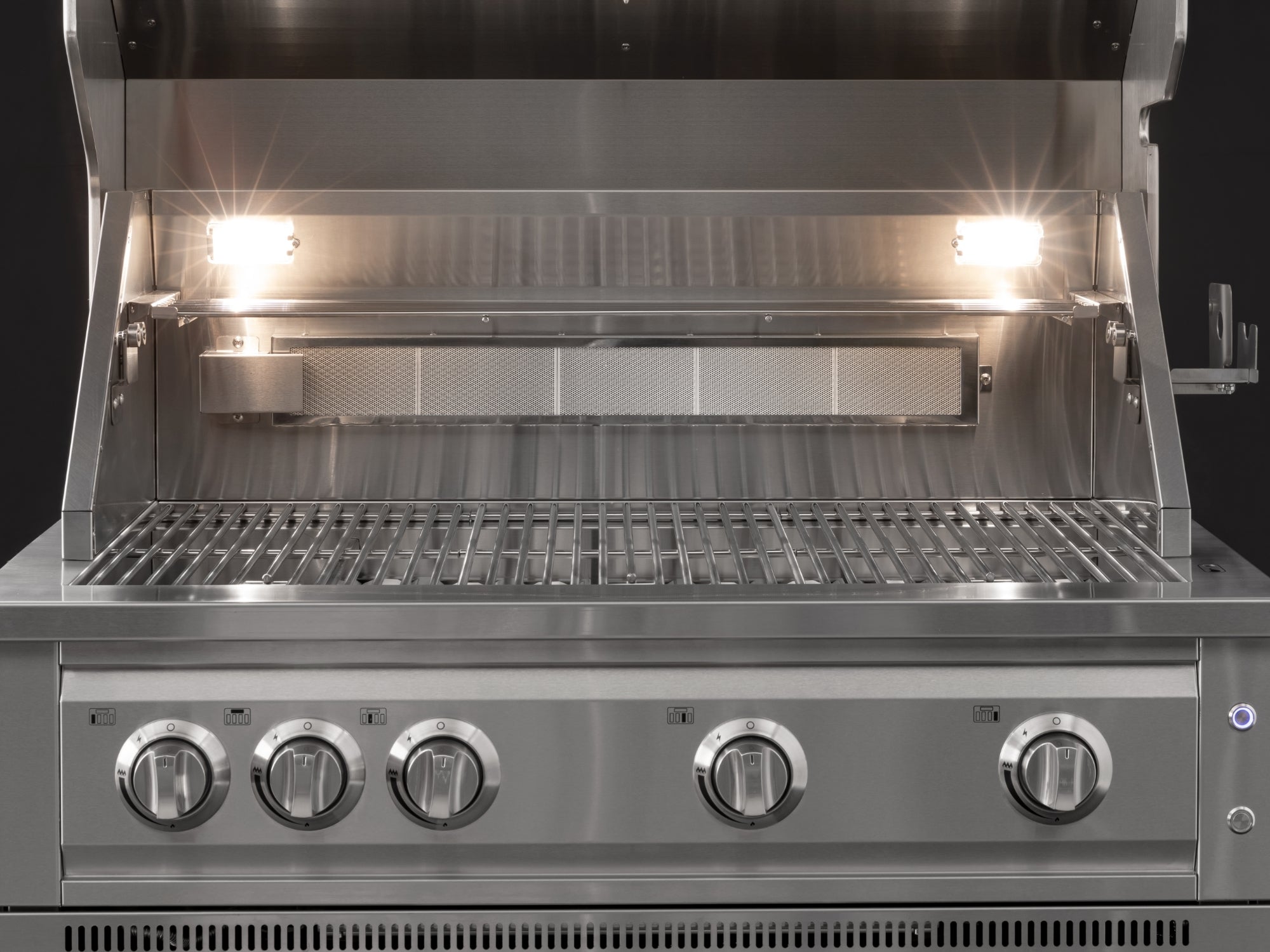 Outdoor Kitchen Louvered Stainless Steel 4 Piece Cabinet Set with Casters and 2 Door, Grill Cabinet, Platinum Grill, Countertop