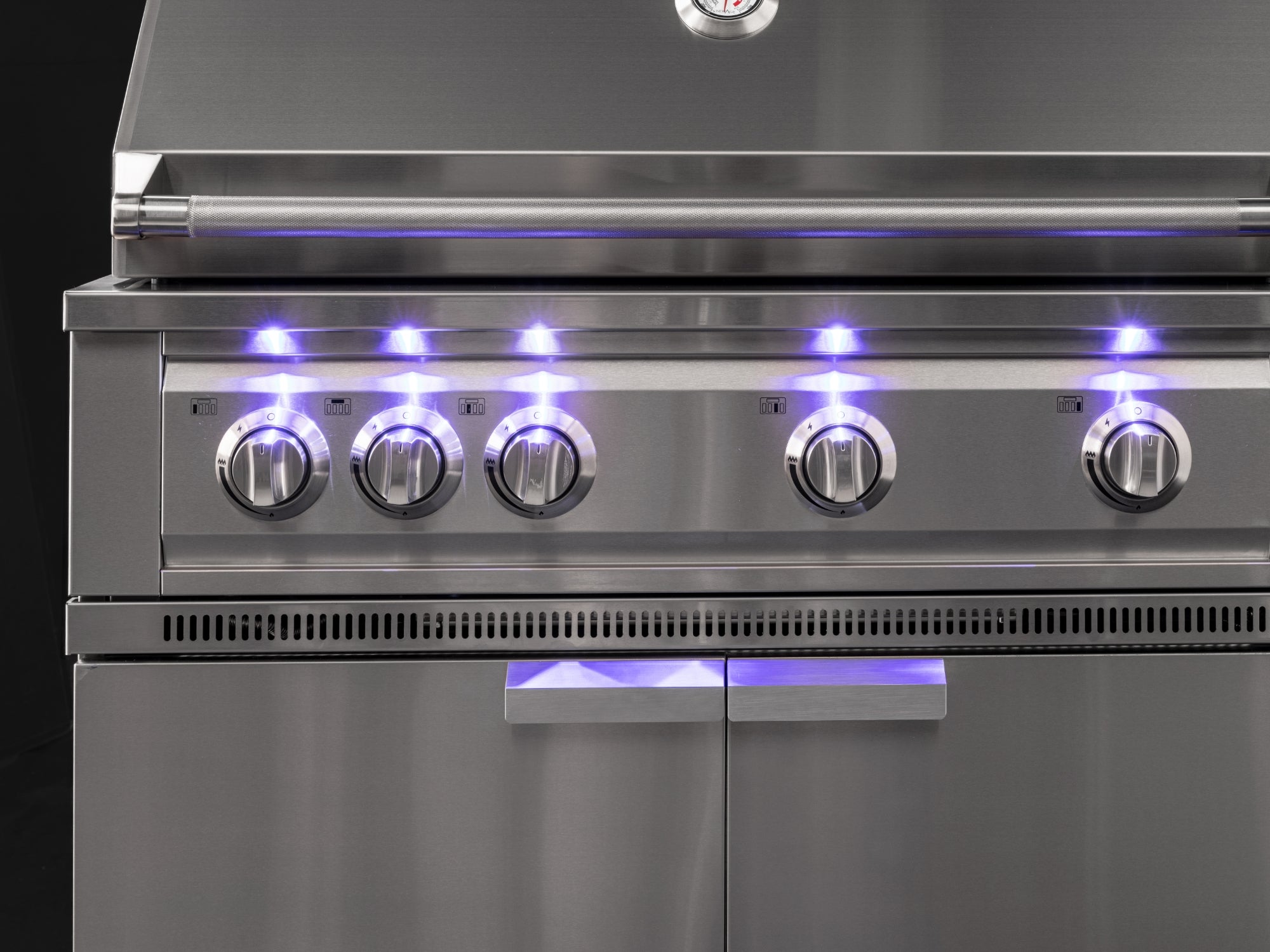 Outdoor Kitchen Stainless Steel 6 Piece Cabinet Set with Casters and Platinum Grill, Dual Side Burner, Bar, Grill Cabinet, Countertop