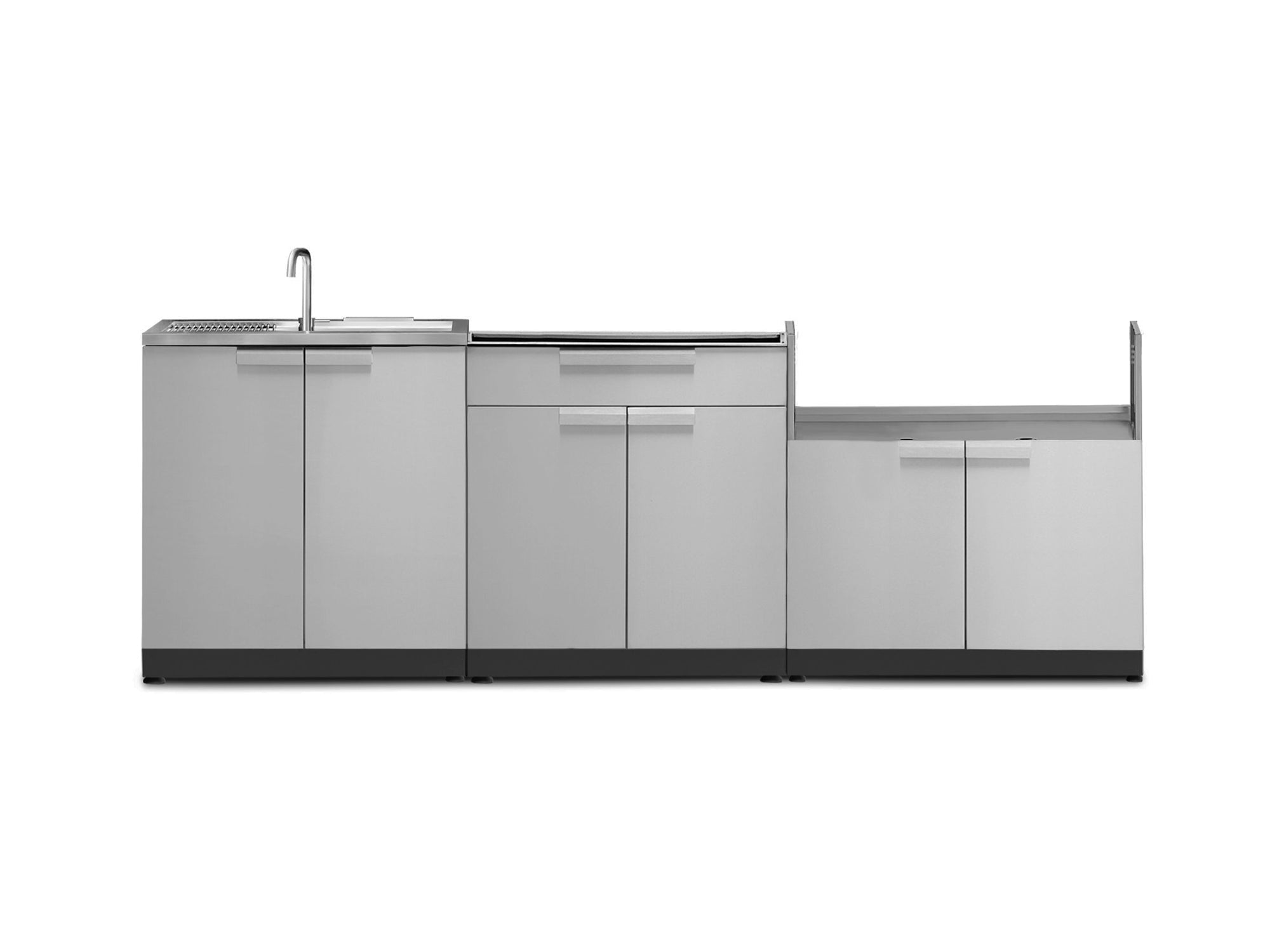 Outdoor Kitchen Stainless Steel 3 Piece Cabinet Set with Sink, Bar and Grill Cabinet