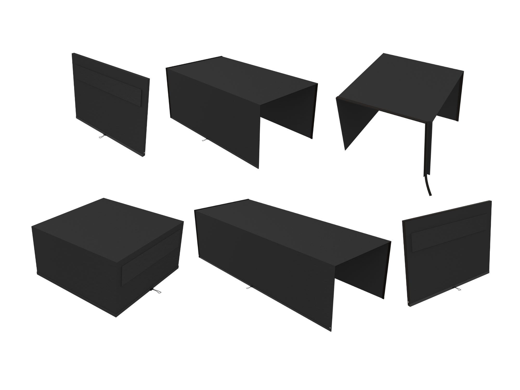 Outdoor Furniture Cover Bundle With 2 & 3 Seater Main Panel, Right/Left Side Panel, Patio Chair Corner Panel and Square Ottoman/ Coffee Table Covers