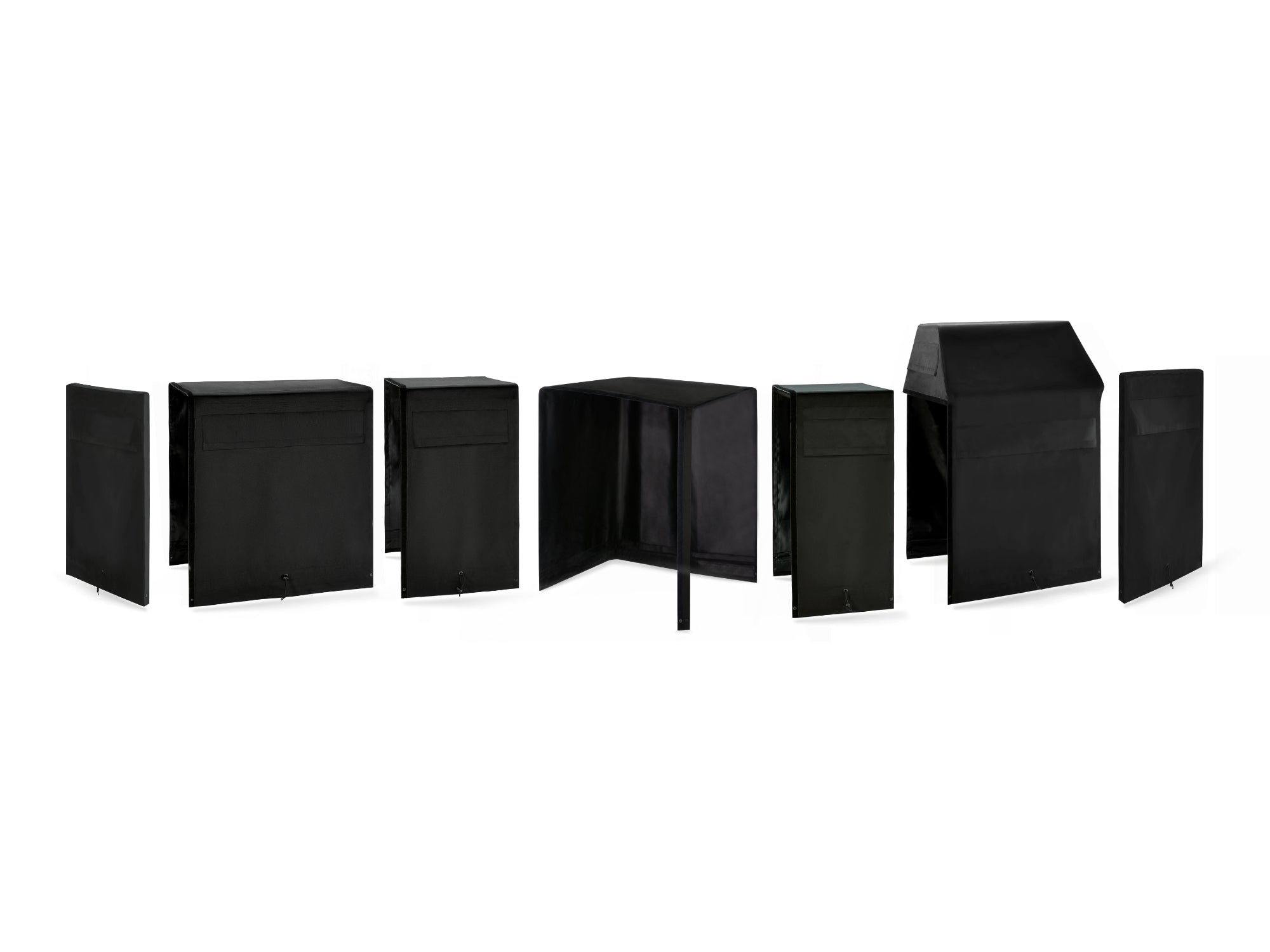 Outdoor Kitchen Cabinet Signature Cover Bundle: Platinum Grill, 36 in. Cabinet, 24 in. Cabinet, 90 Degree Corner Cabinet, Dual Side Burner, Right/Left End Panel