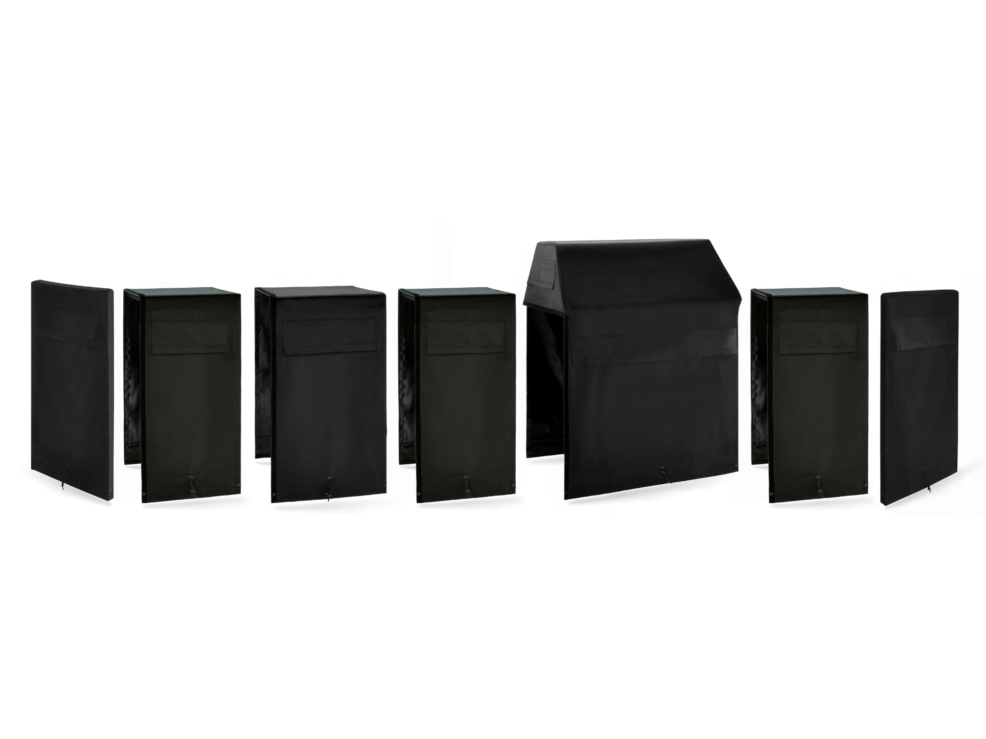Outdoor Kitchen Cabinet Signature Cover Bundle: Platinum Grill, (3) 18 in. Cabinet, 24 in. Cabinet, Right/Left End Panel