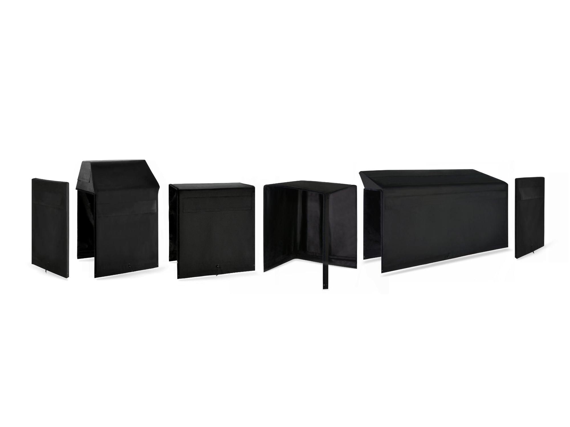 Outdoor Kitchen Cabinet Signature Cover Bundle: Platinum Grill, 36 in. Cabinet, 90 Degree Corner Cabinet, 72 in. Bar Shelf Countertop, Right/Left End Panel