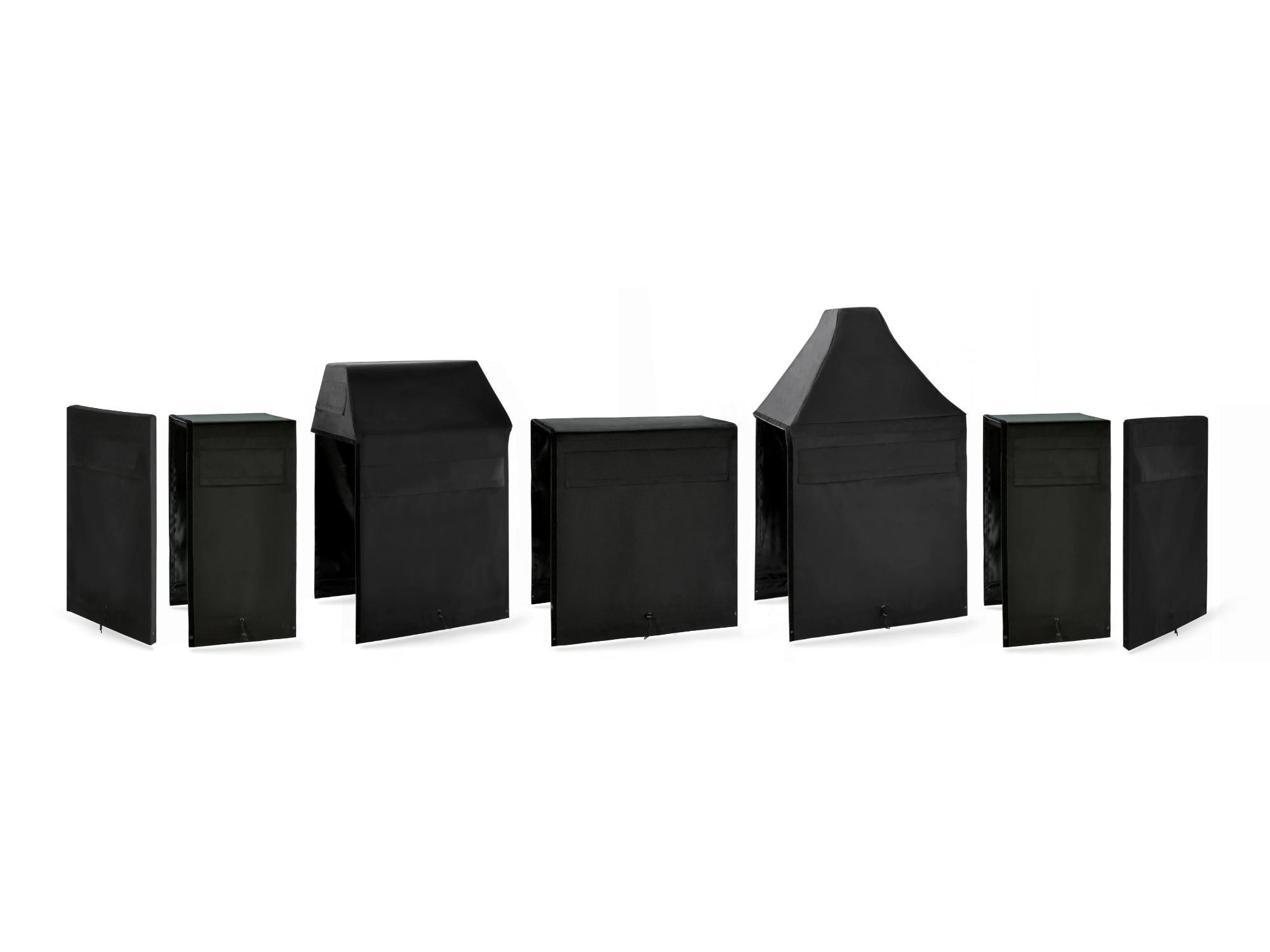 Outdoor Kitchen Cabinet Signature Cover Bundle: Platinum Grill, 36 in. Cabinet, Kamado, (2) 18 in. Cabinet, Right/Left End Panel