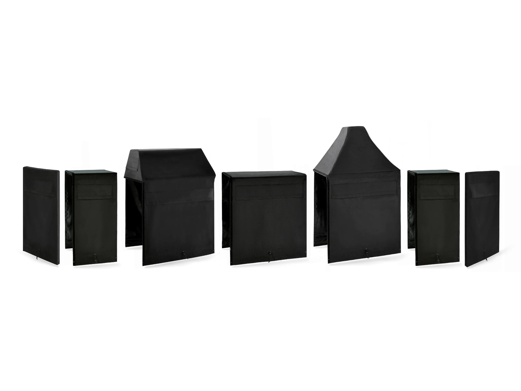 Outdoor Kitchen Cabinet Signature Cover Bundle: Platinum Grill, 36 in. Cabinet, Kamado, (2) 18 in. Cabinet, Right/Left End Panel