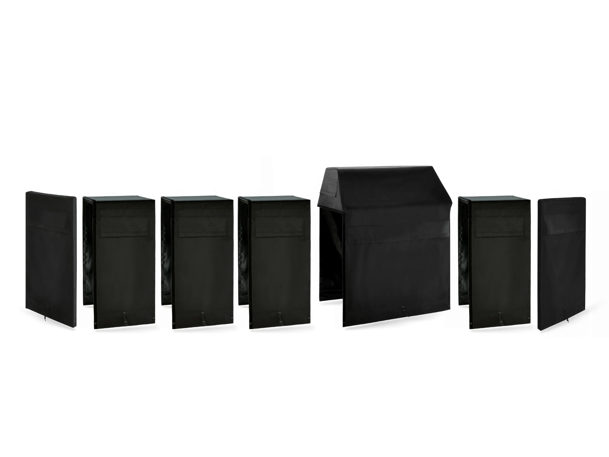 Outdoor Kitchen Cabinet Signature Cover Bundle: Platinum Grill, (4) 18 in. Cabinet, Right/Left End Panel