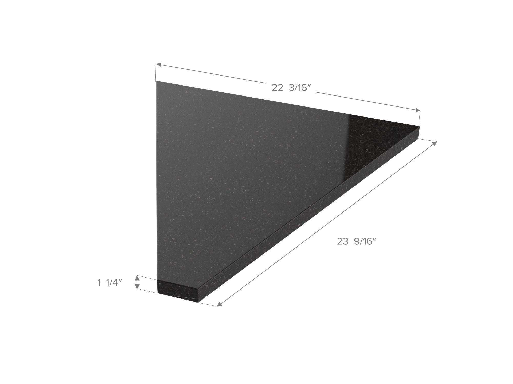 Black Galaxy Granite Countertop Bundle: (2) 36 in. 1 Side Extended, (2) 45 Degree Corner Countertop