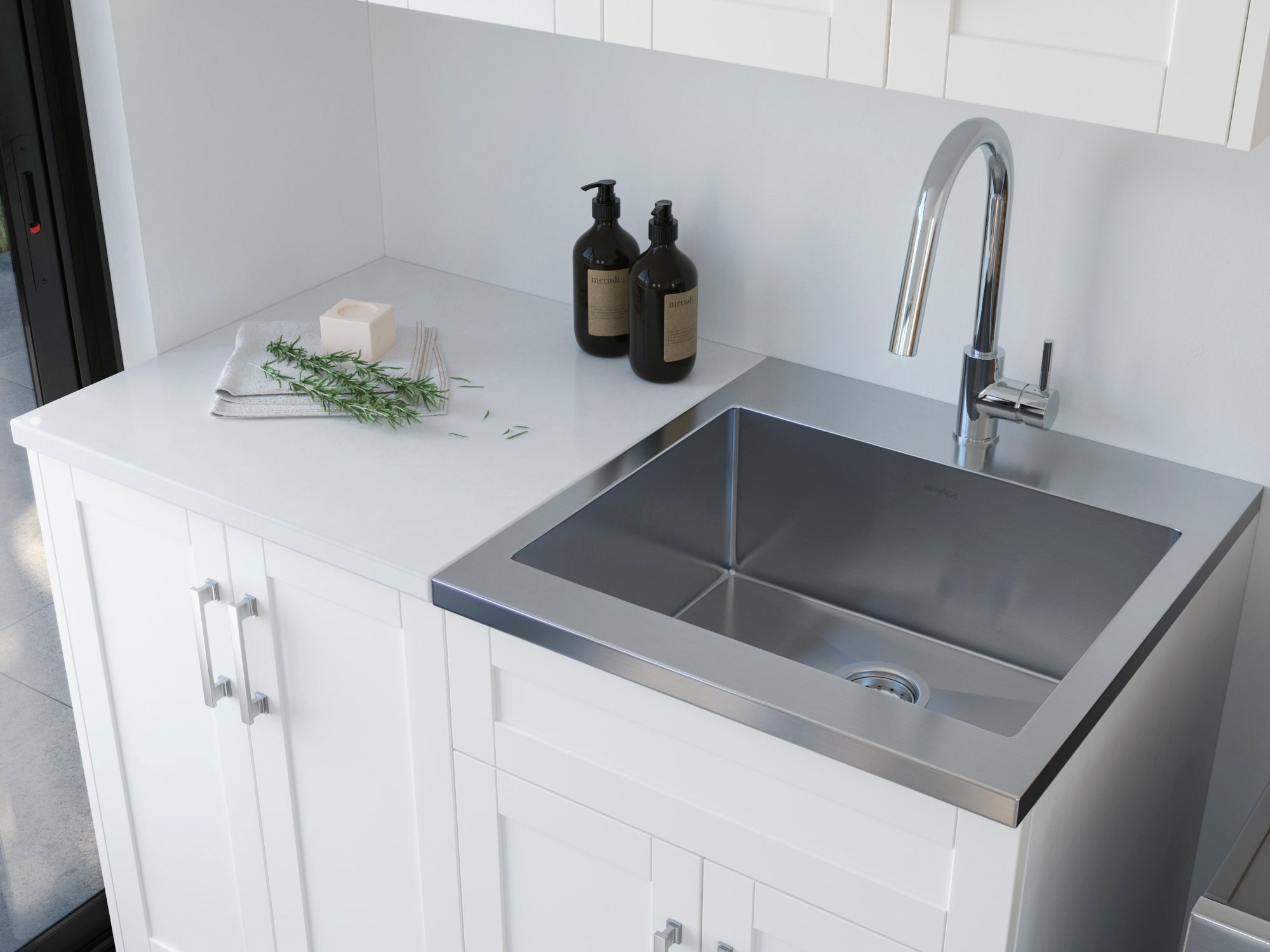 Engineered Stone Countertop (1 x 19.6 in. Countertop, 1 x 25.6 in. Countertop)
