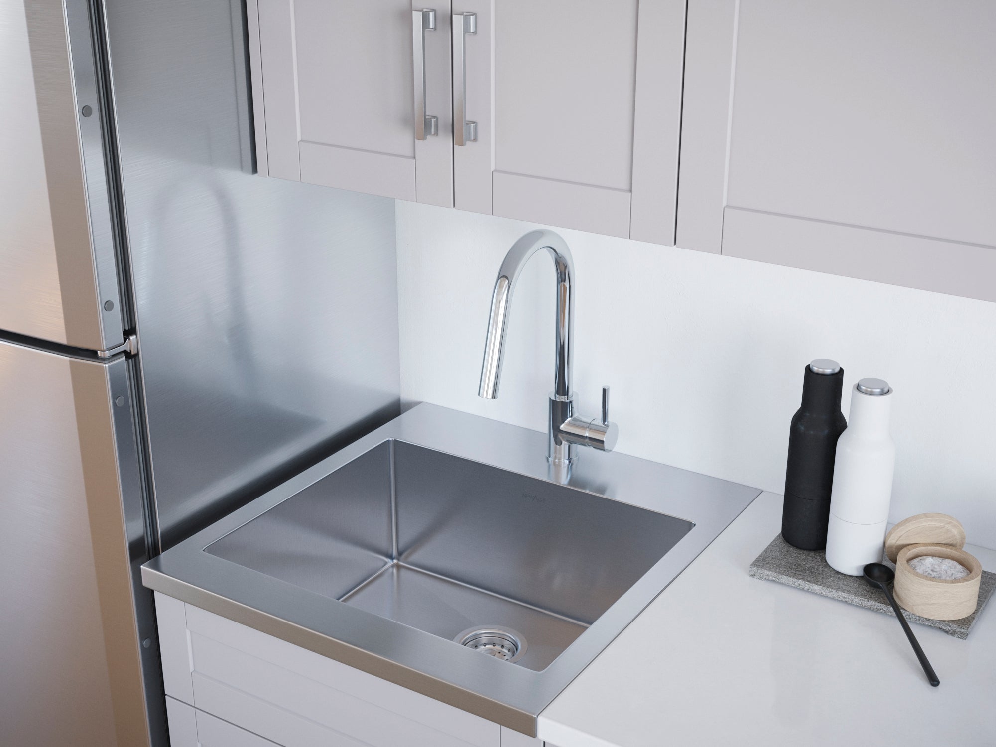 Engineered Stone Countertop (1 x 19.6 in. Countertop, 1 x 25.6 in. Countertop)