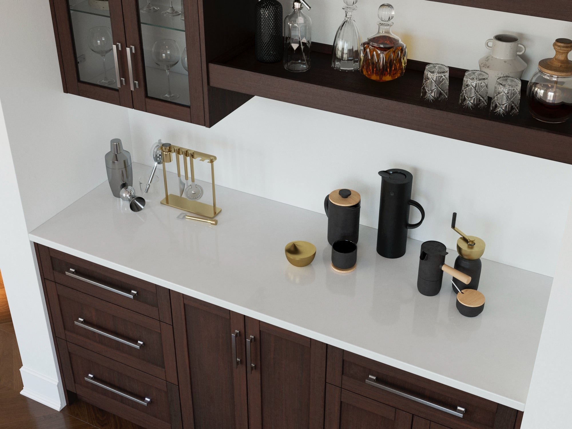 Engineered Stone Countertop (1 x 19.6 in. Countertop, 1 x 25.6 in. Countertop)