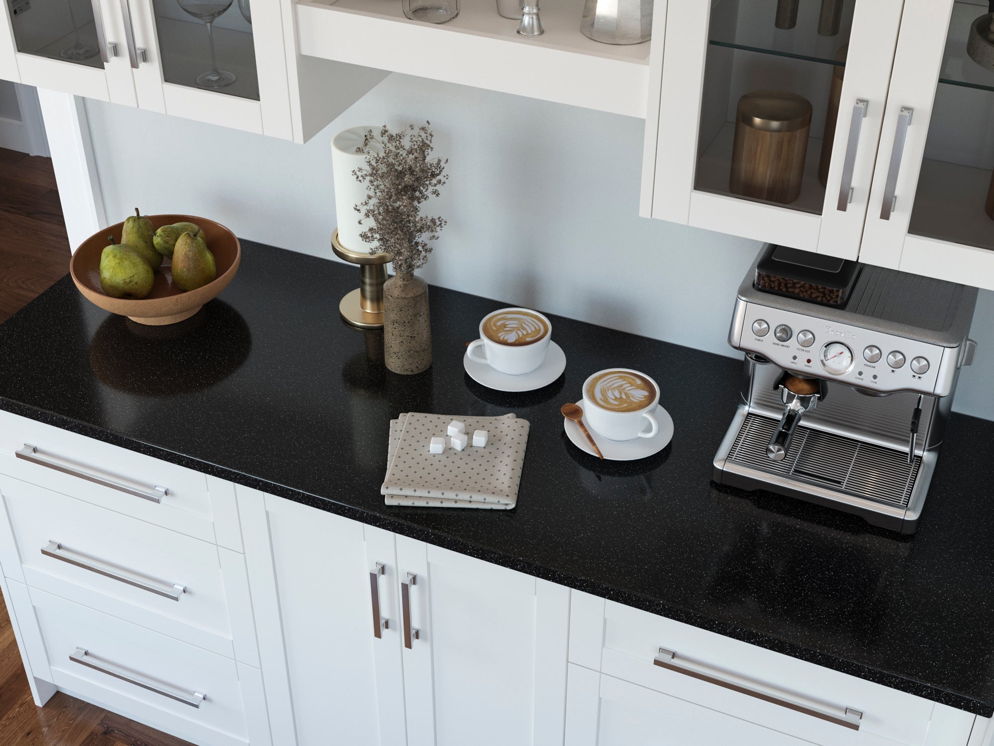 Engineered Stone Countertop (1 x 49.6 in. Countertop, 1 x 25.6 in. Countertop)