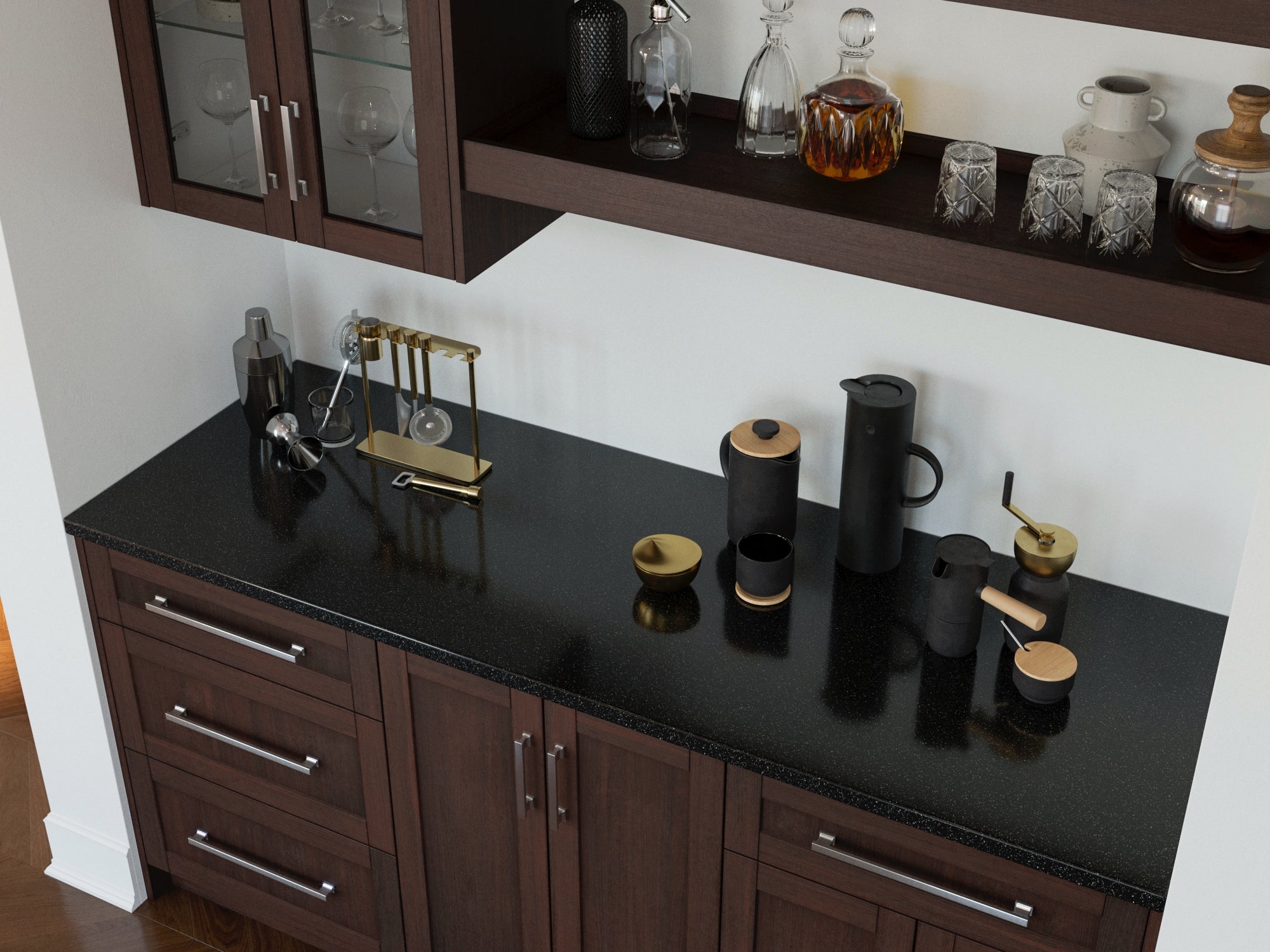 Engineered Stone Countertop (1 x 49.6 in. Countertop, 1 x 25.6 in. Countertop)