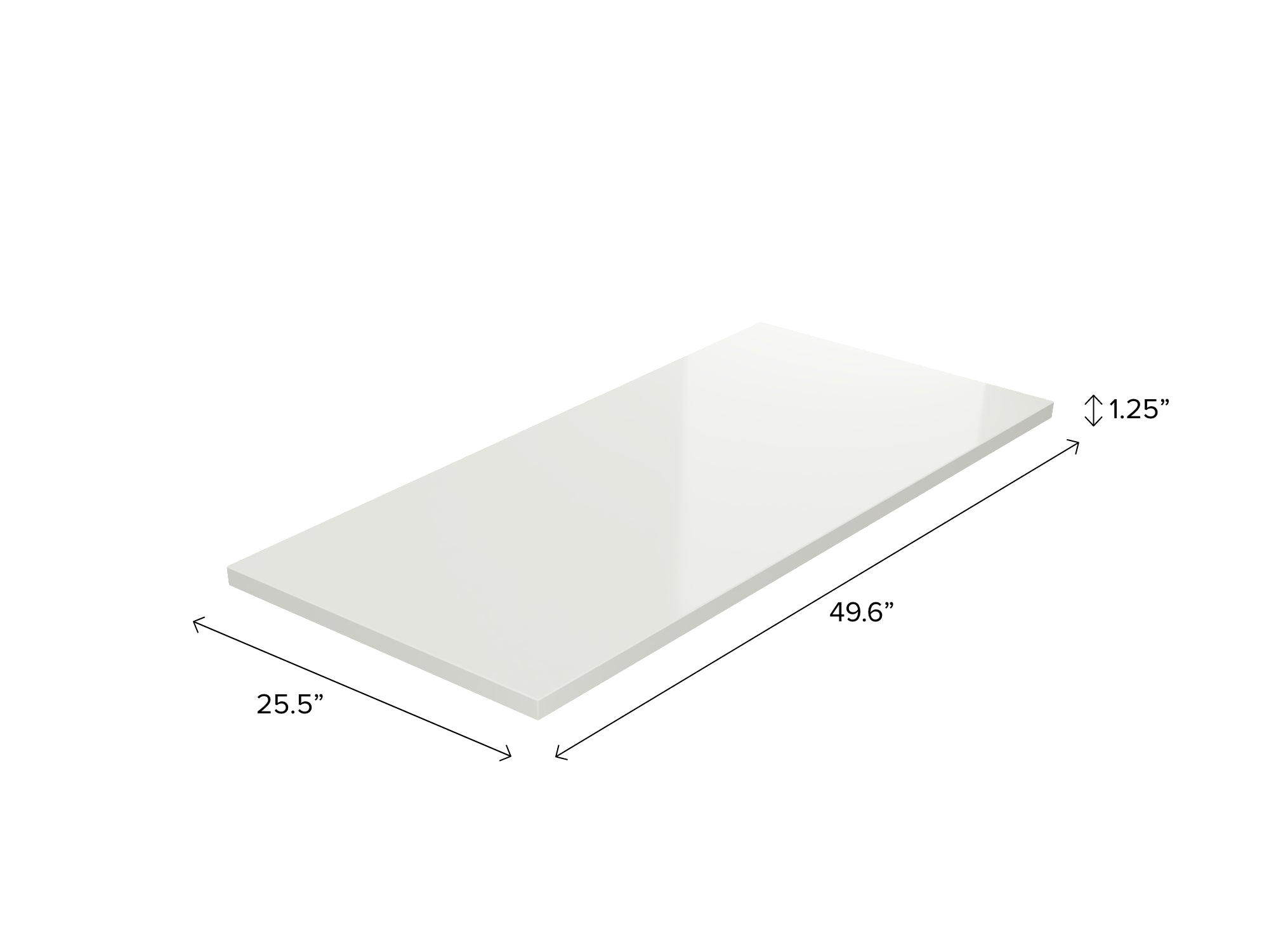 Engineered Stone Countertop (1 x 49.6 in. Countertop, 1 x 25.6 in. Countertop)