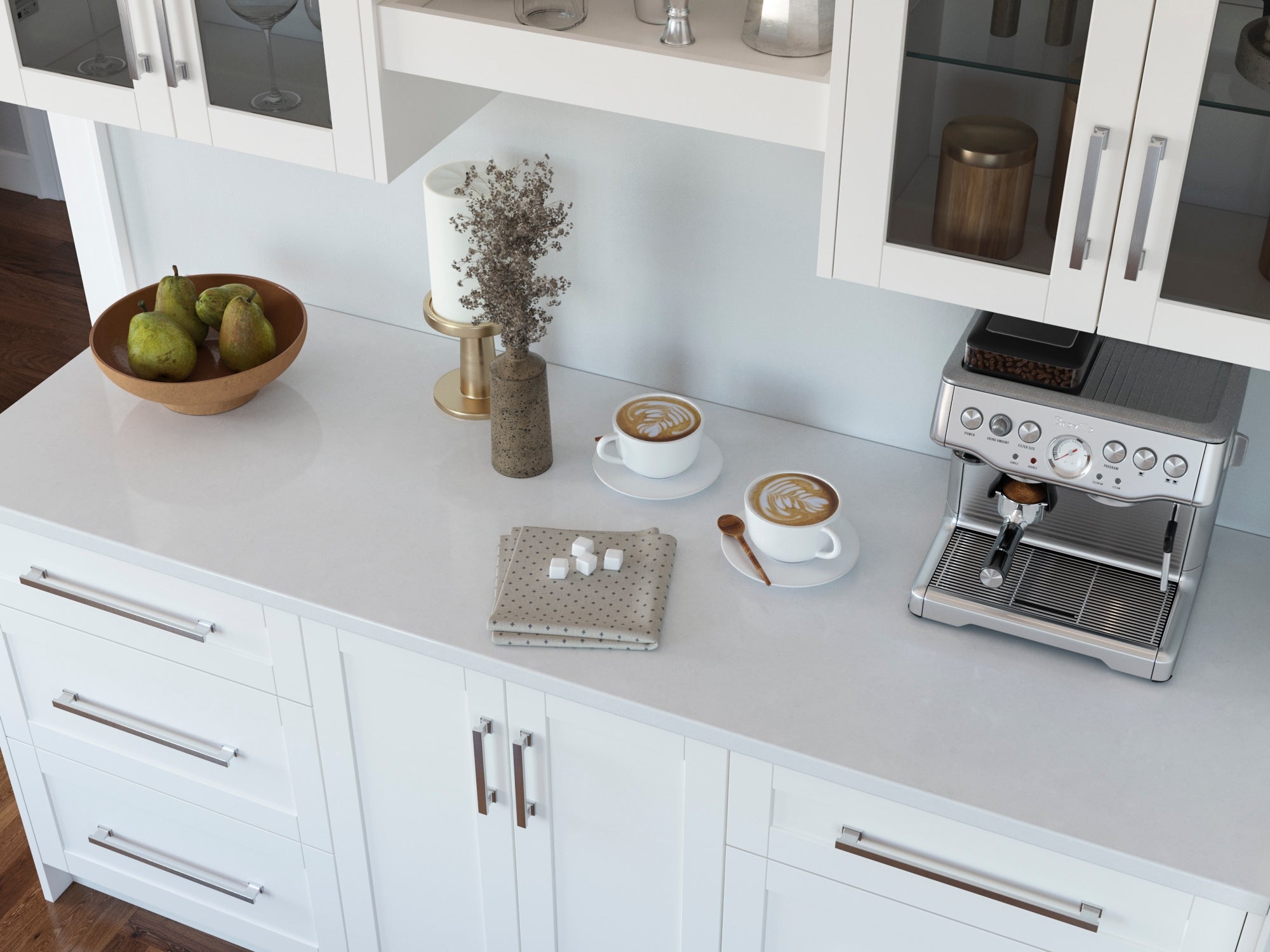 Engineered Stone Countertop (1 x 49.6 in. Countertop, 1 x 25.6 in. Countertop)