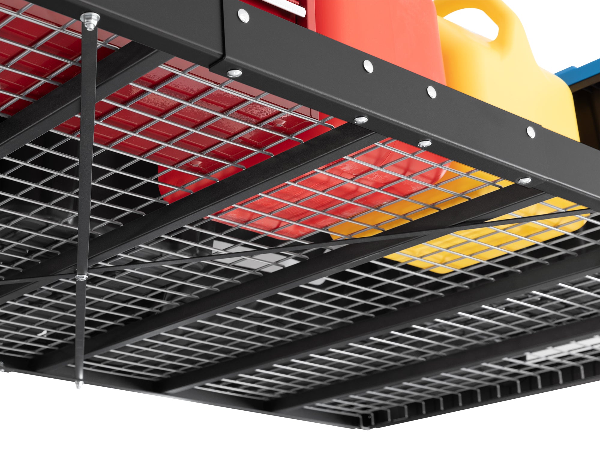 Pvc Overhead Rack VersaRac Pro 4 ft. x 8 ft. Height-Adjustable Overhead Rack in Black ...