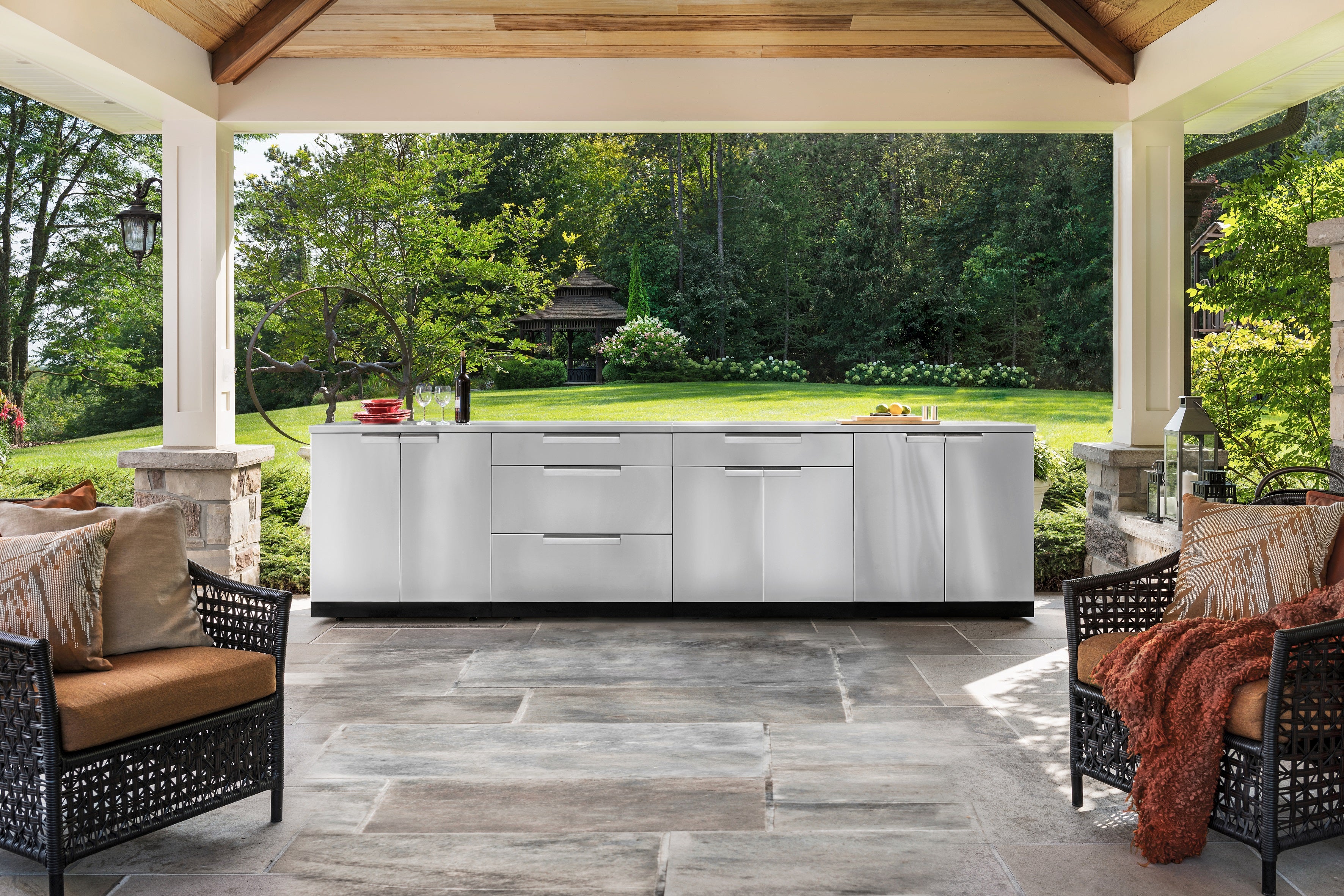 Outdoor Kitchen Stainless Steel 3 Piece Cabinet Set with 2-Door, 3 ...