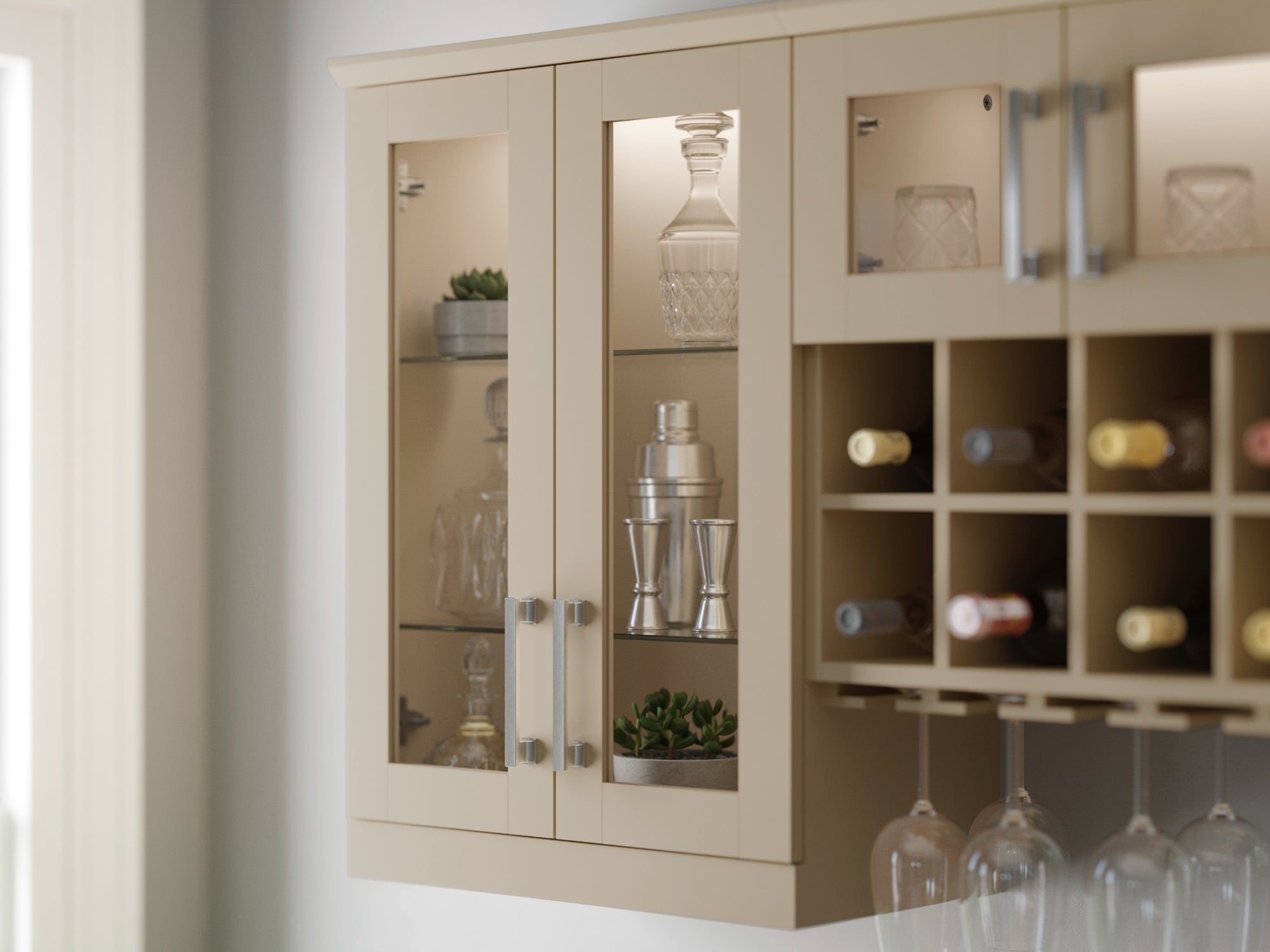 Home Bar Short Wall Cabinet - 21 in.