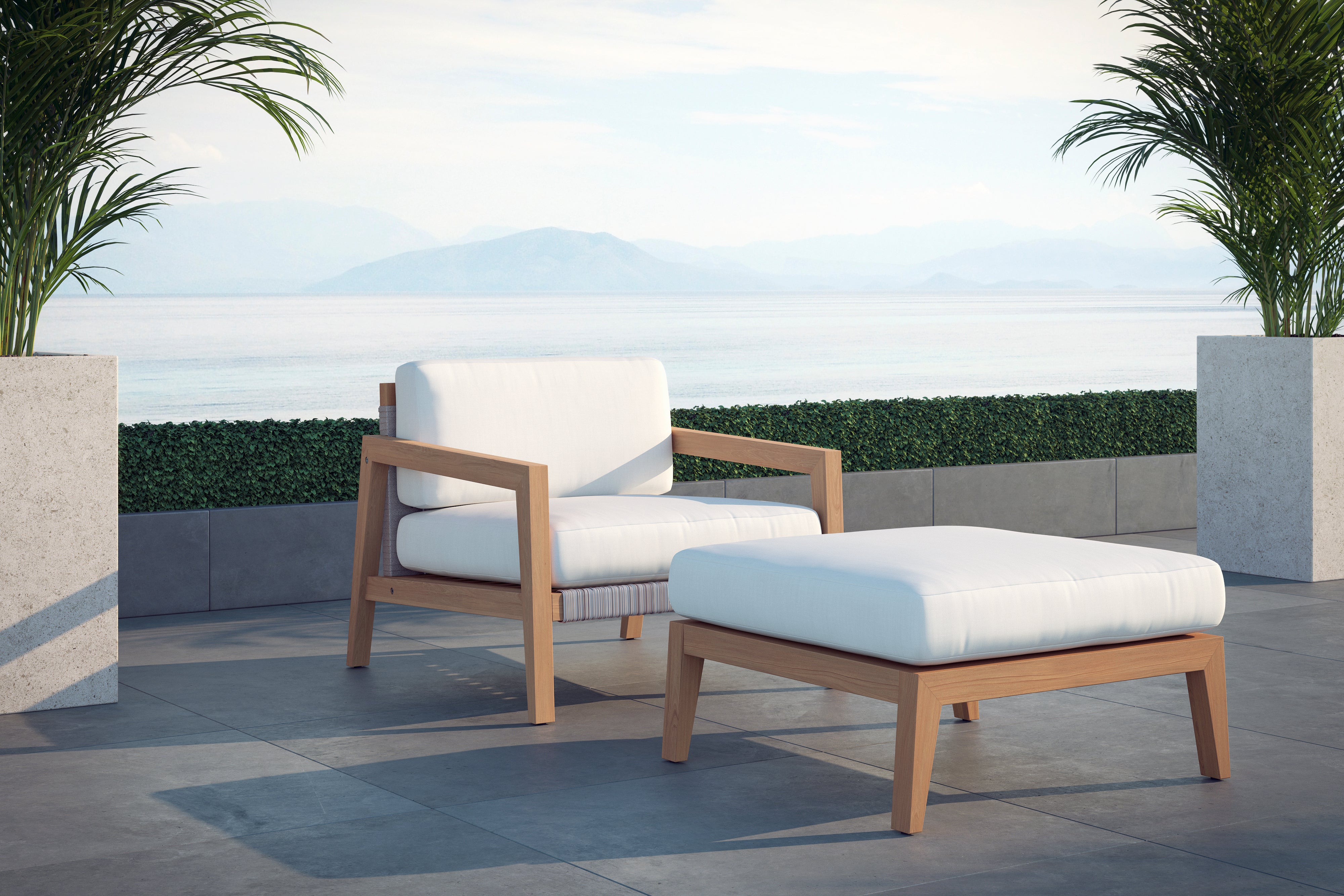 Lakeside Chat Chair with Ottoman