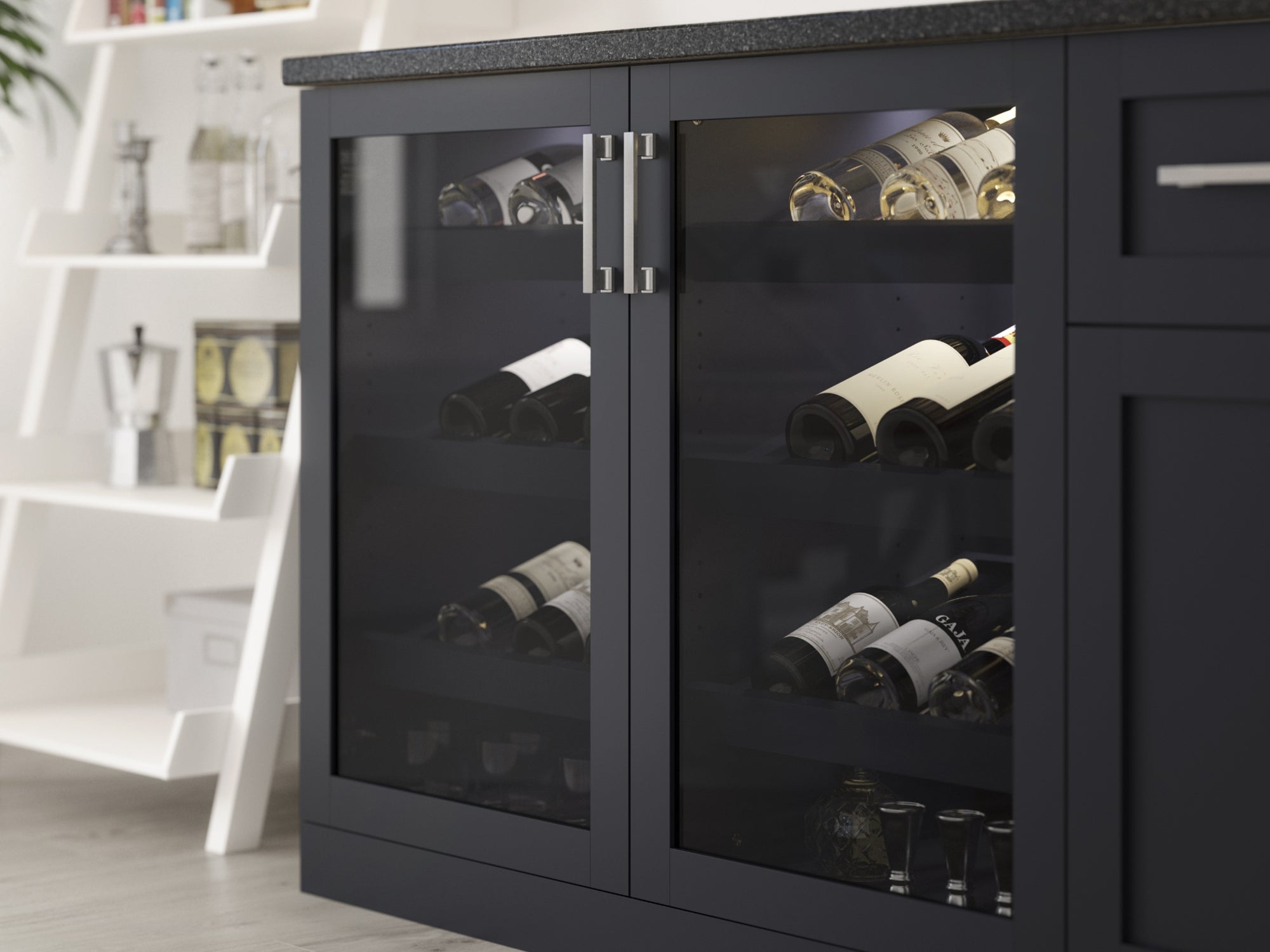 Home Bar Double Display Cabinet - 42 in.