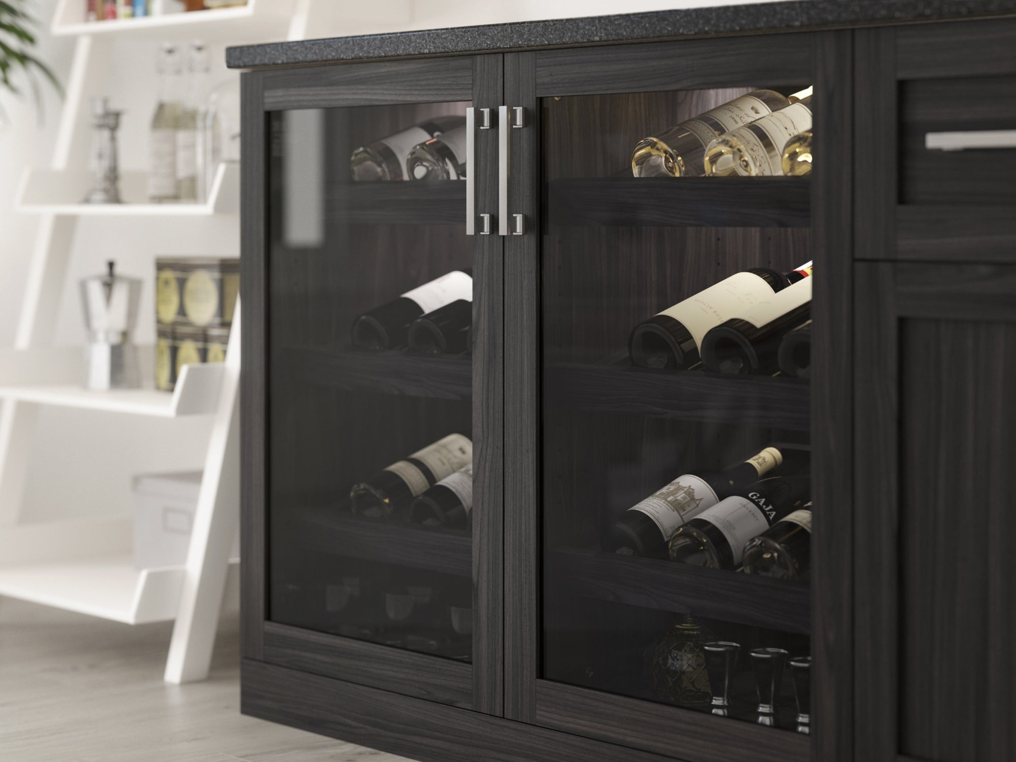 Home Bar Double Display Cabinet - 42 in.
