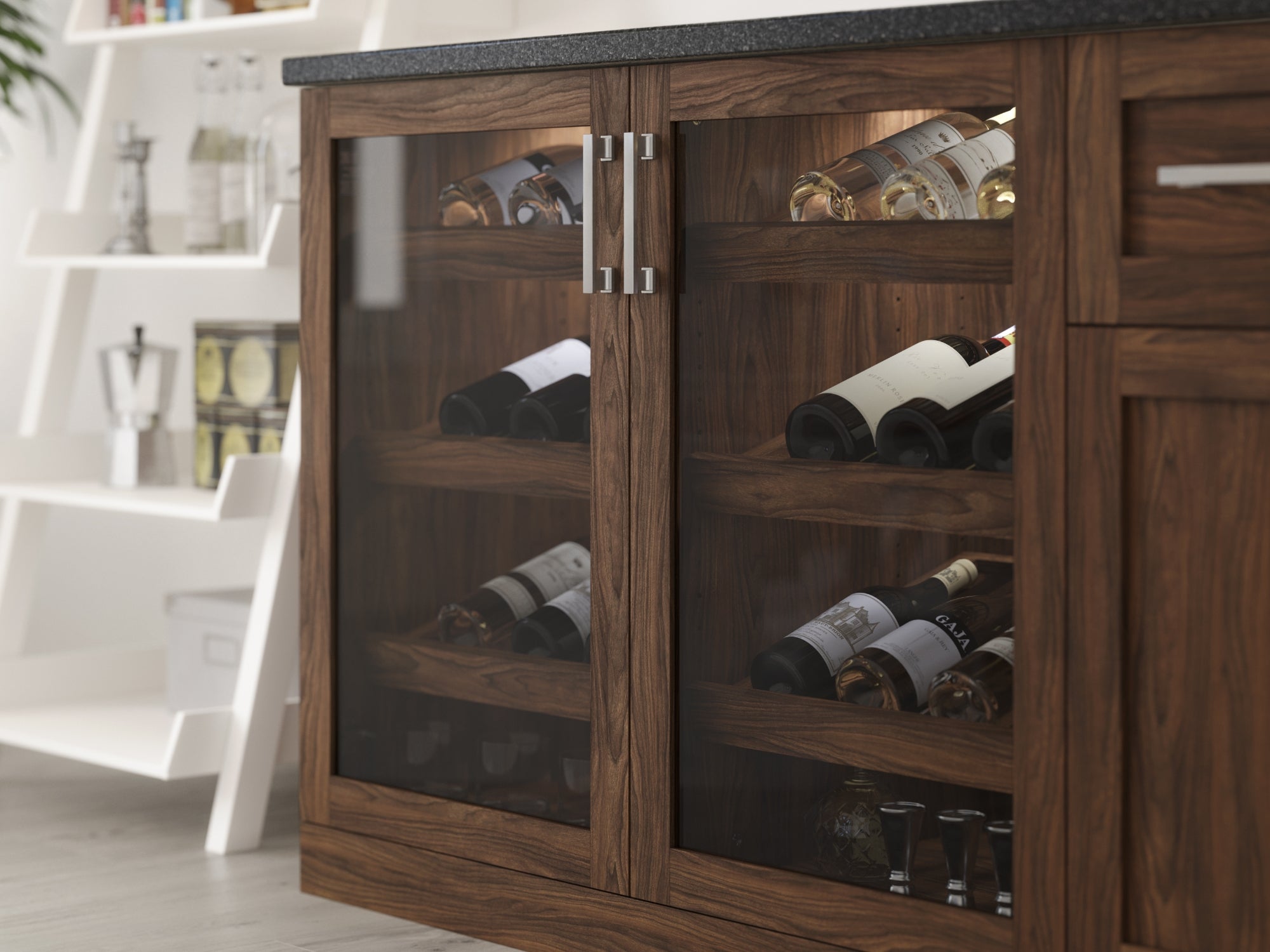 Home Bar Double Display Cabinet - 42 in.
