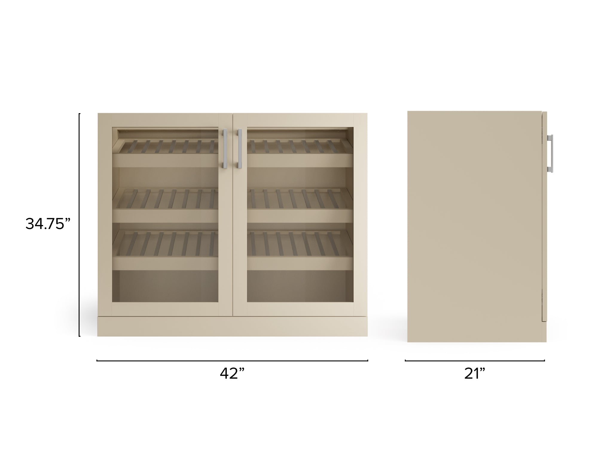 Home Bar Double Display Cabinet - 42 in.