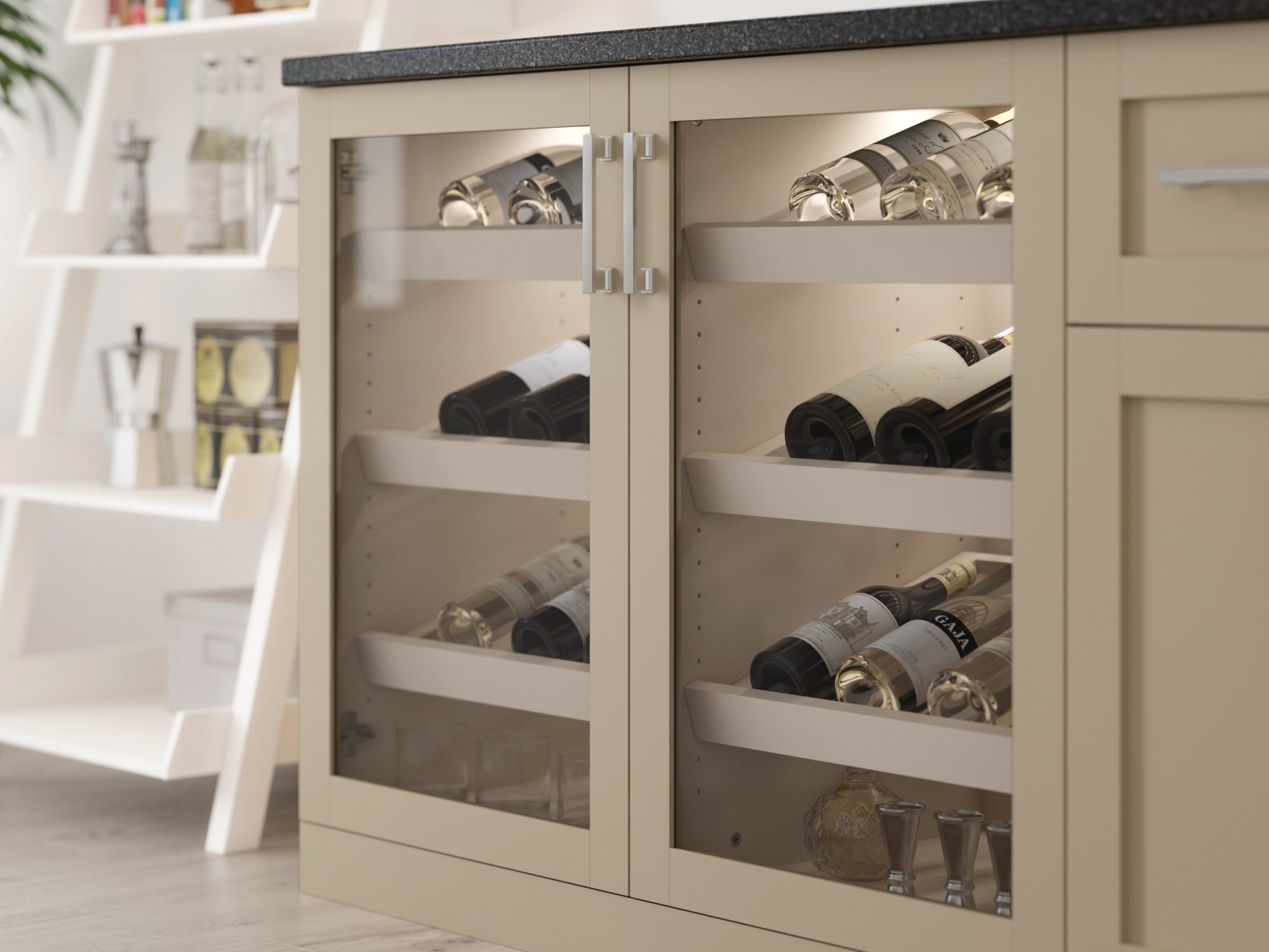 Home Bar Double Display Cabinet - 42 in.